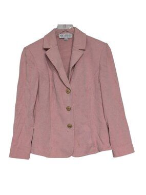 St John Collection Santana Knit Blazer Womens Size 8 Pink Notch Collar